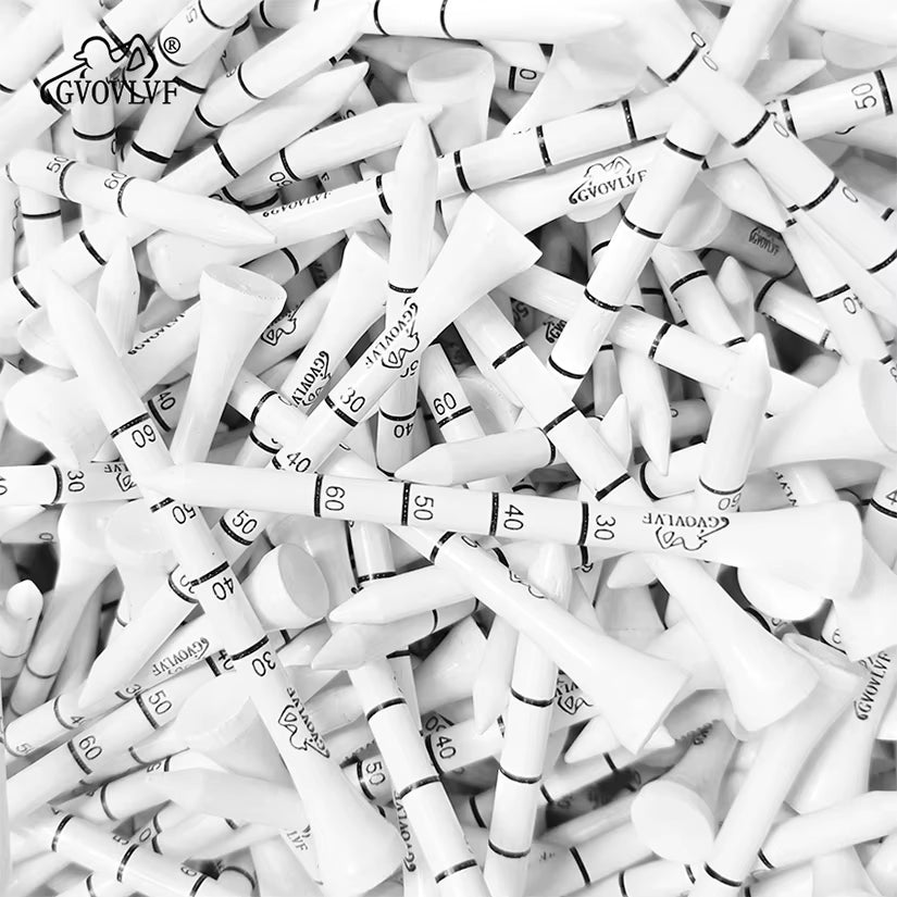 50Pcs Bamboo Golf Degree Scale Tees 83Mm Long Tees Golf Strong Sustainable Biodegradable Adjustable Depth White