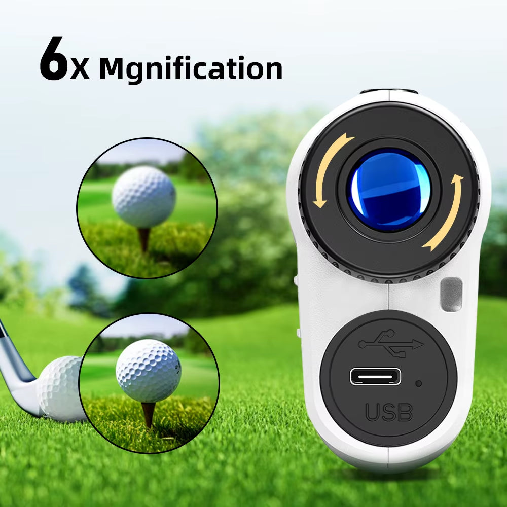 Golf Laser Rangefinder Rechargeable 600M/1000M 6X Magnification Monoculars Telescop Range Finder for Outdoor Sports