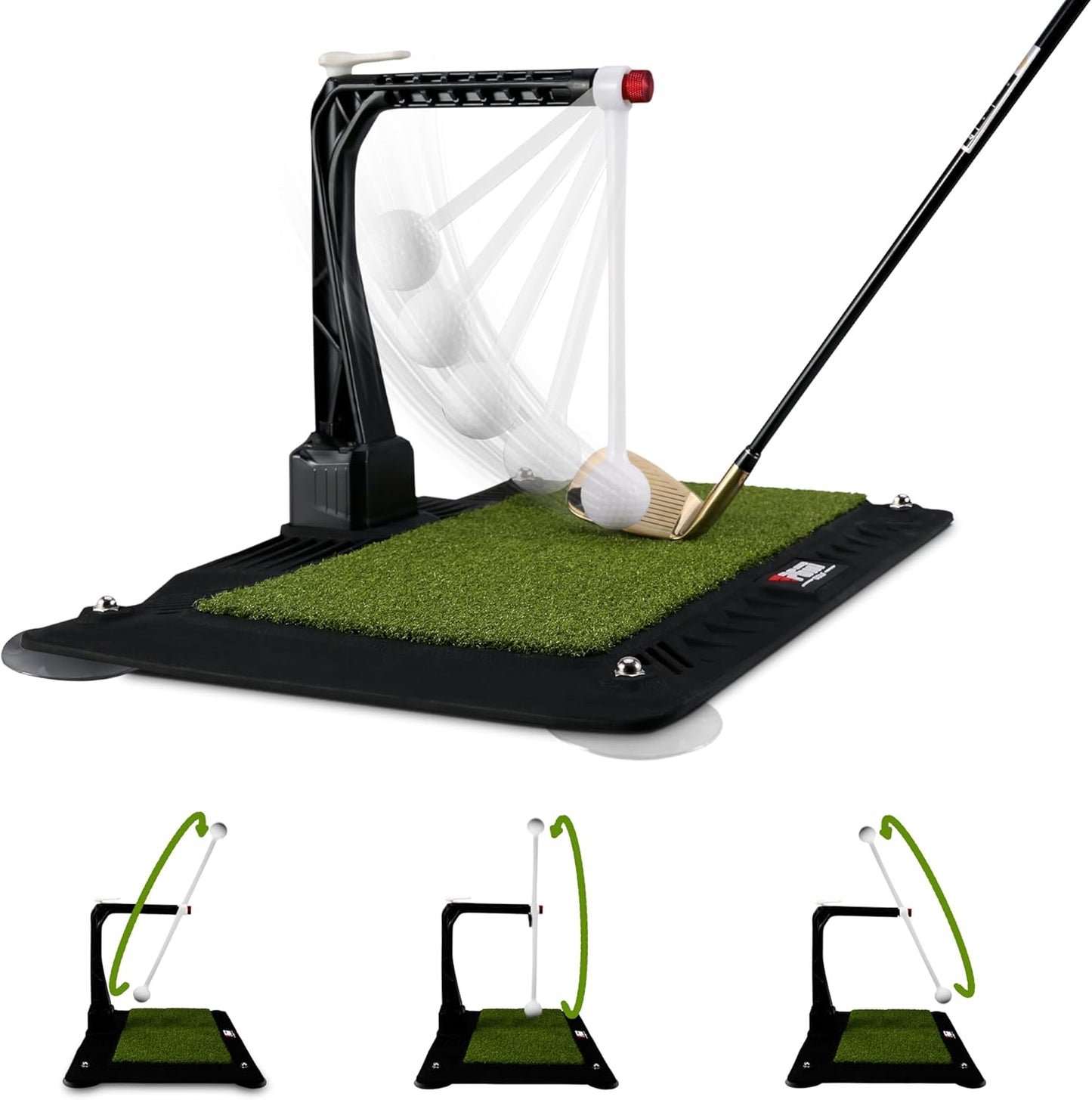 Golf Swing Trainer - 2.0 Golf Training Equipment with 5 Adjustable Height - Pure Path Golf Swing Practice Mat Training Aid - Golf Swing and Hitting Trainer for Indoor Outdoor Home