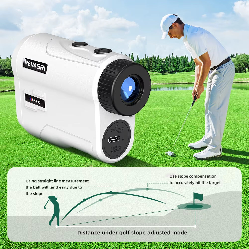 Golf Laser Rangefinder Rechargeable 600M/1000M 6X Magnification Monoculars Telescop Range Finder for Outdoor Sports