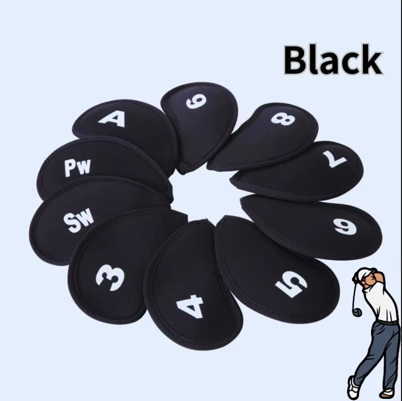 10Pcs Golf Shaft Protectors, Golf Accessories, Numeric Alphabet Printing, Dustproof, Waterproof, Fashionable and Convenient