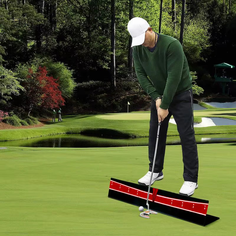 Golf Putting Track Board Golf Putter Trainer Track Guide Plate Golf Training Balance Correction Aid Trajectory Calibration Board