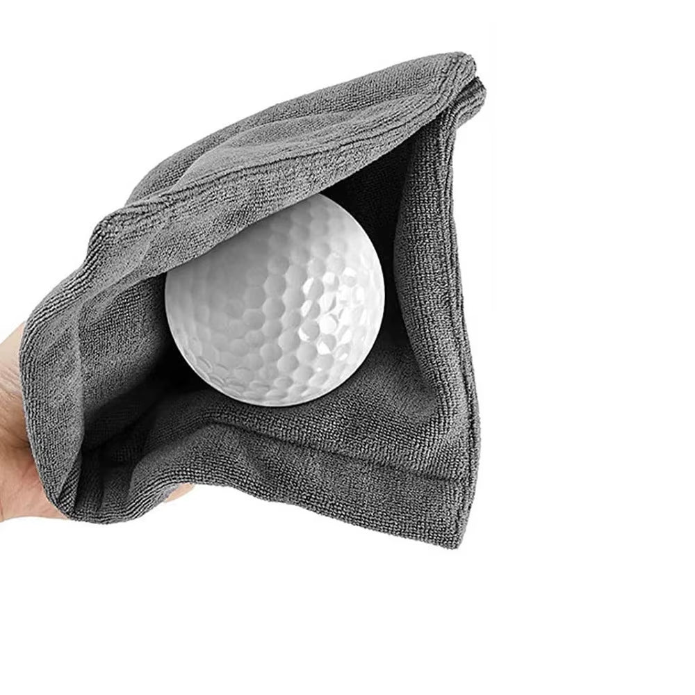 Square Microfiber Golf Ball Cleaning Towel with Carabiner Hook Water Absorption Cleaner Golf Club for Head Wipe Cloth Clean