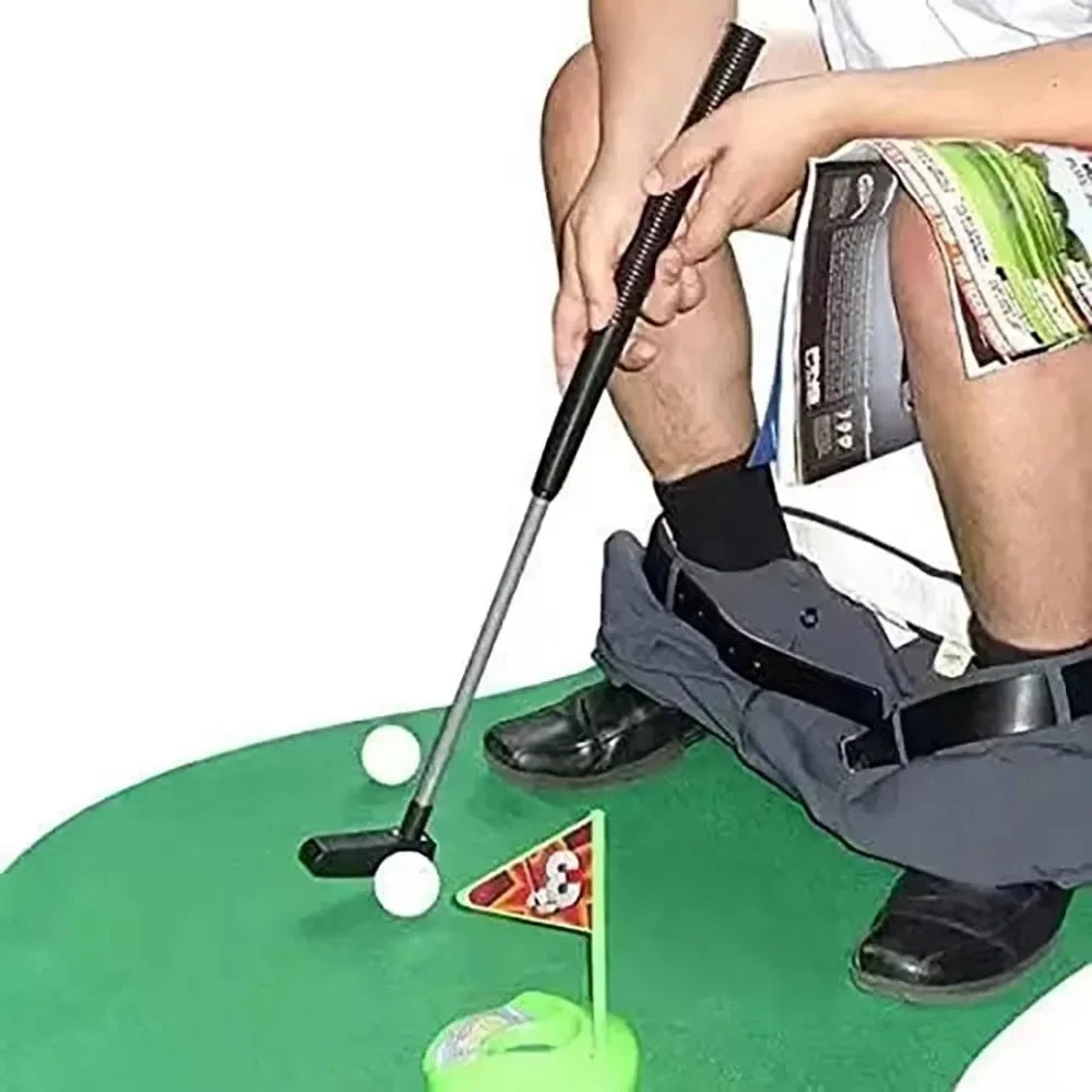 Mini Toilet Golf Set Toilet Time Golf Game Set Golf Training Accessories Birthday Party Gift