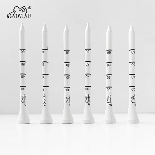 50Pcs Bamboo Golf Degree Scale Tees 83Mm Long Tees Golf Strong Sustainable Biodegradable Adjustable Depth White