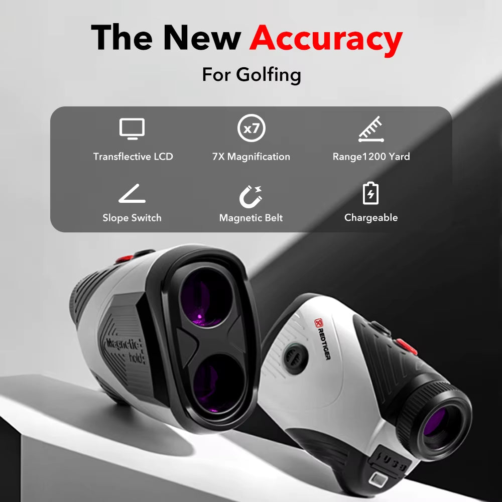 Golf Rangefinder with Slope 1000M 1200 Yards Laser Range Finder Golfing 7X Magnification Rechargeable Range Finders