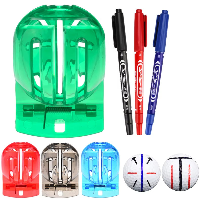 Golf Ball Line Marker Drawing Tool and Marks Pens Set Template Alignment Putting Marking Liner Tools Golf Training Accessories