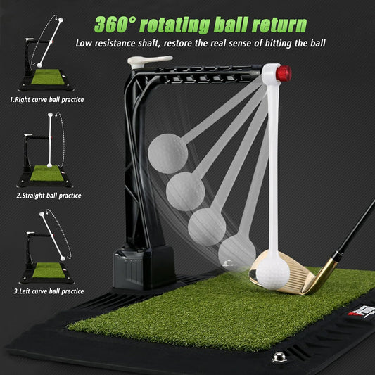 Golf Swing Trainer - 2.0 Golf Training Equipment with 5 Adjustable Height - Pure Path Golf Swing Practice Mat Training Aid - Golf Swing and Hitting Trainer for Indoor Outdoor Home