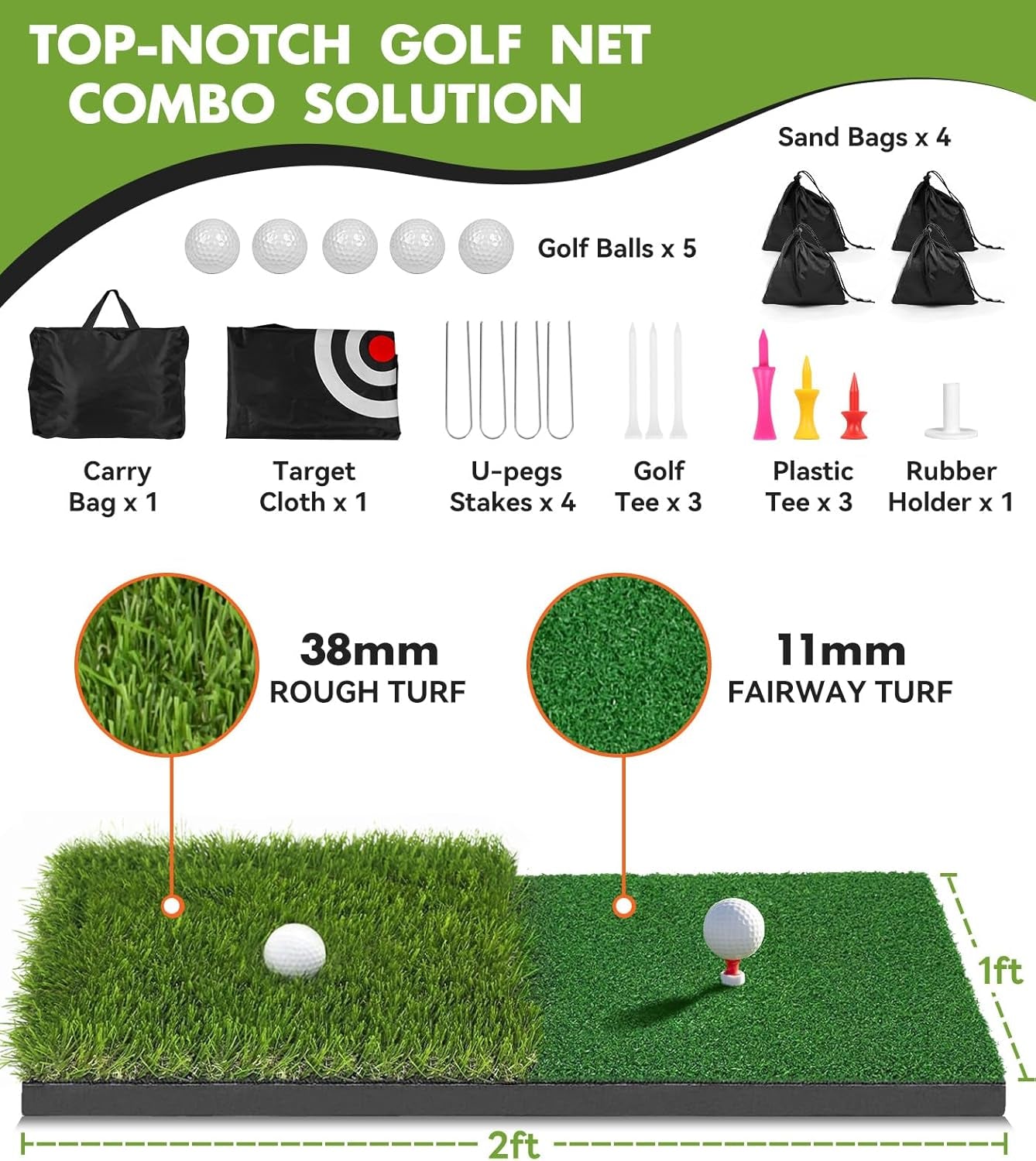 Golf Net: 10X7Ft Heavy Duty Golf Practice Net