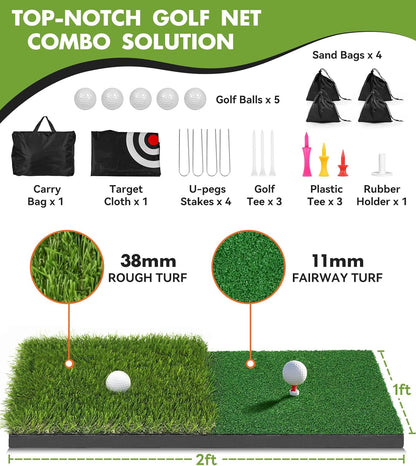 Golf Net: 10X7Ft Heavy Duty Golf Practice Net