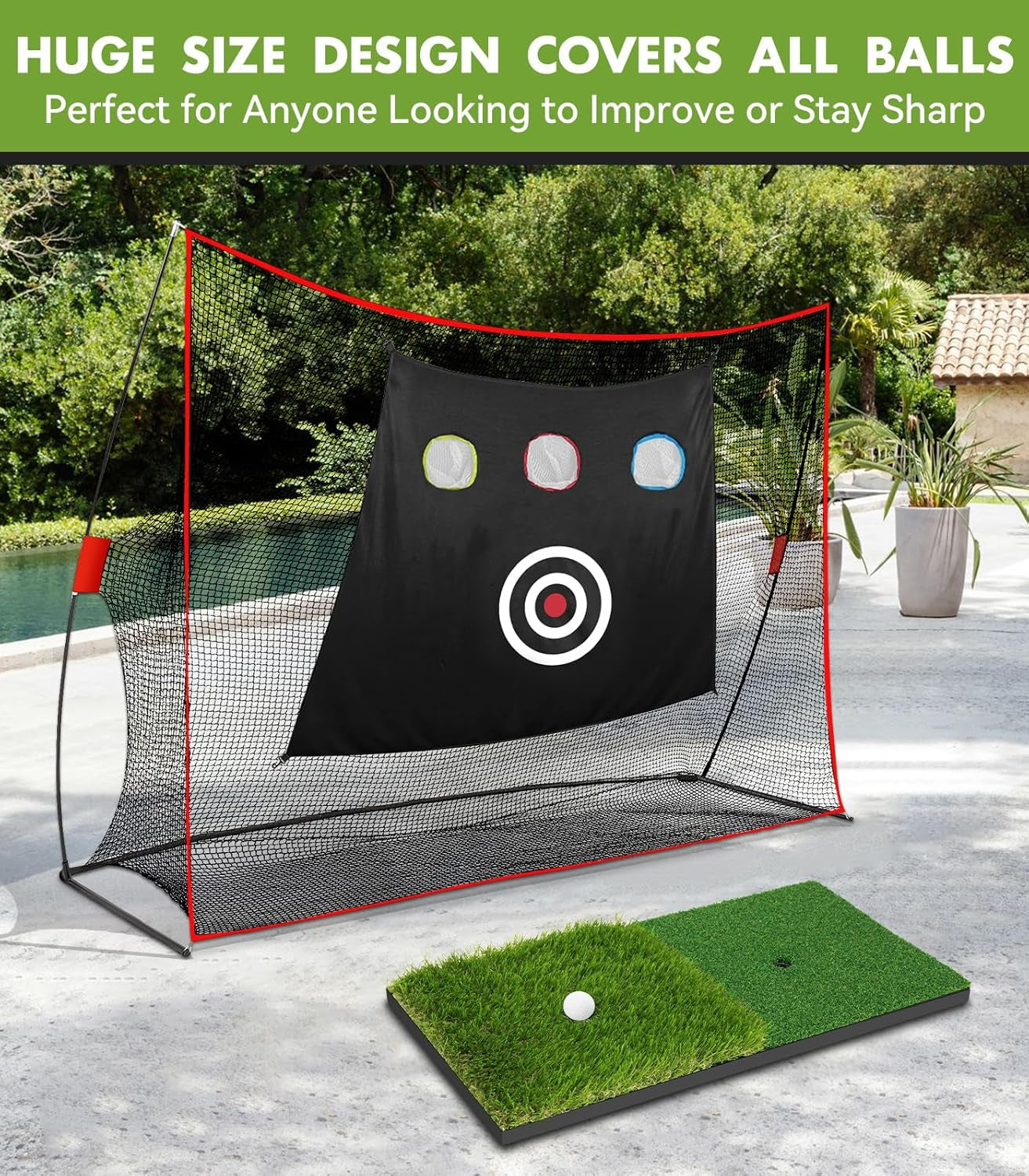 Golf Net: 10X7Ft Heavy Duty Golf Practice Net