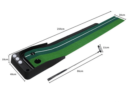 Golf Putting Mat 250cm x 40cm with auto return