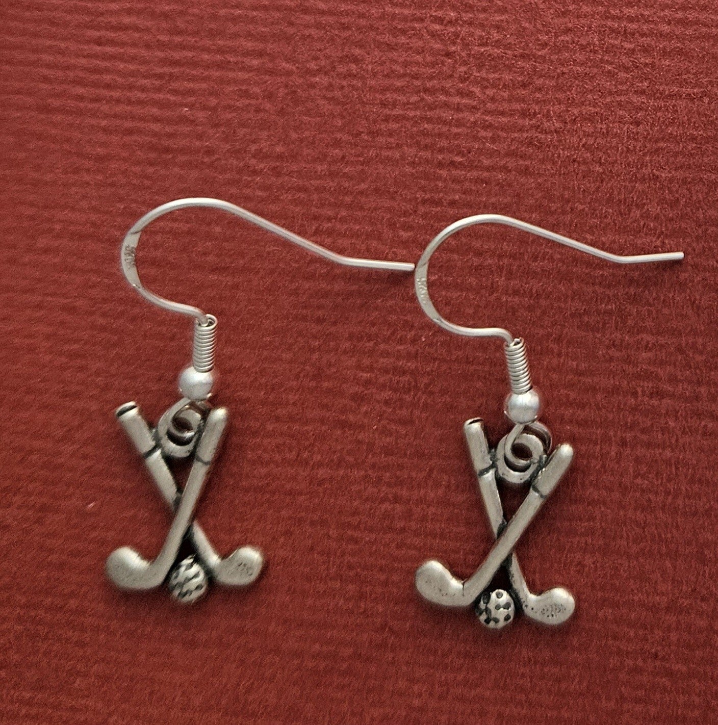 Sterling Silver Golf Club Earrings