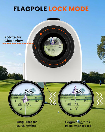 Golf Rangefinder with Slope, Golf Laser Rangefinder,1000 Yard Range Finder Golfing with Magnetic Holder, USB C Rechagreable, 6X Magnification, High-Precision Flag Lock Vibration, Fast Focus
