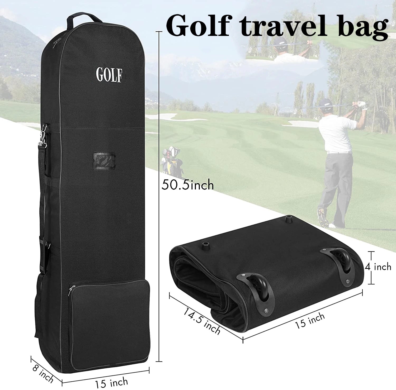 Soft Golf Travel Bag with Wheels