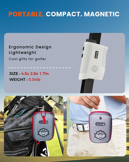 Golf Rangefinder with Slope, Golf Laser Rangefinder,1000 Yard Range Finder Golfing with Magnetic Holder, USB C Rechagreable, 6X Magnification, High-Precision Flag Lock Vibration, Fast Focus