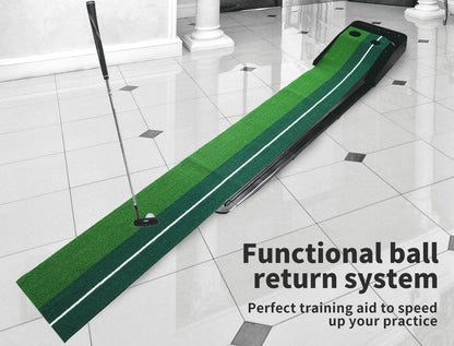 Golf Putting Mat 250cm x 40cm with auto return