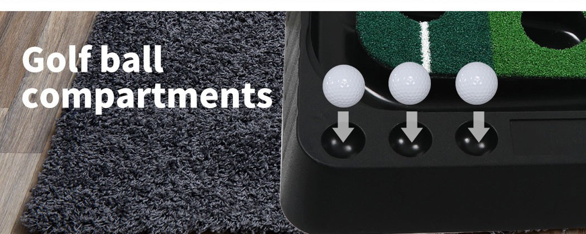 Golf Putting Mat 250cm x 40cm with auto return