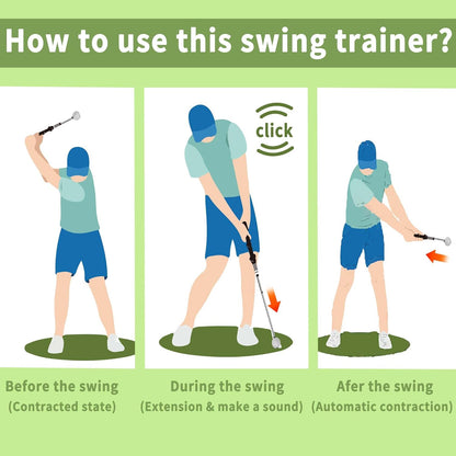 Retractable Golf Swing Training Aid - Right-handed