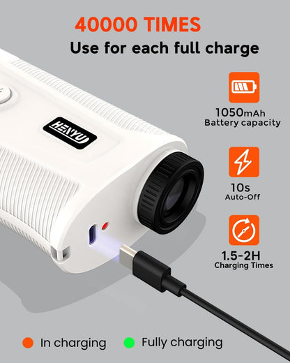 Golf Rangefinder with Slope, Golf Laser Rangefinder,1000 Yard Range Finder Golfing with Magnetic Holder, USB C Rechagreable, 6X Magnification, High-Precision Flag Lock Vibration, Fast Focus