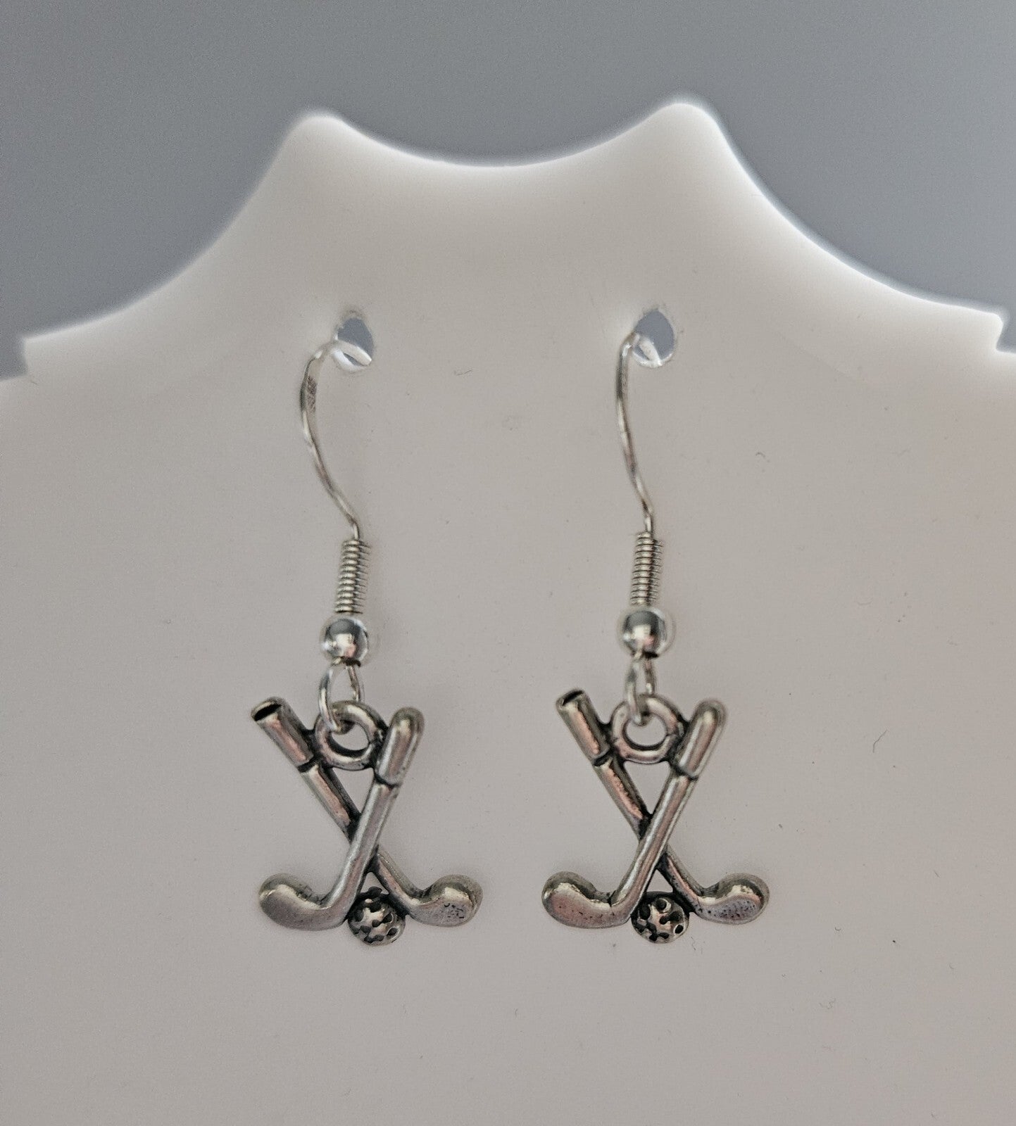 Sterling Silver Golf Club Earrings