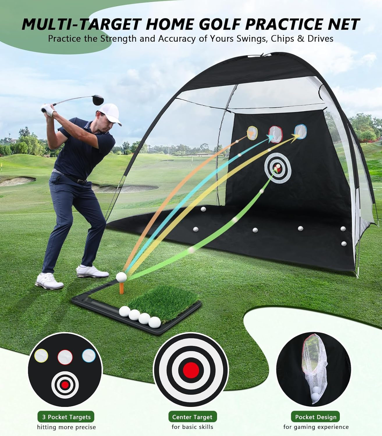 3m x 2.1m Golf Practice Net