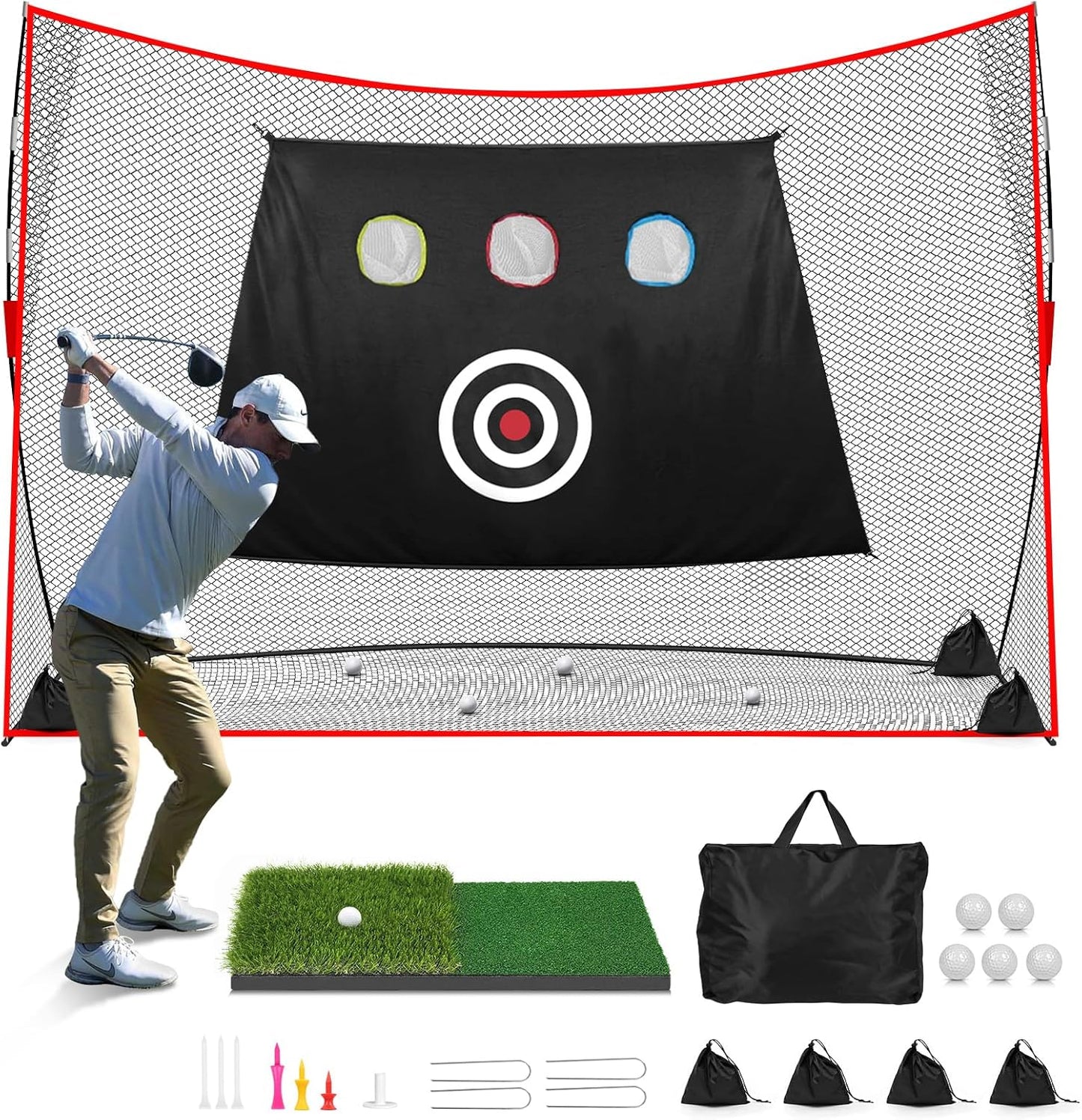 Golf Net: 10X7Ft Heavy Duty Golf Practice Net