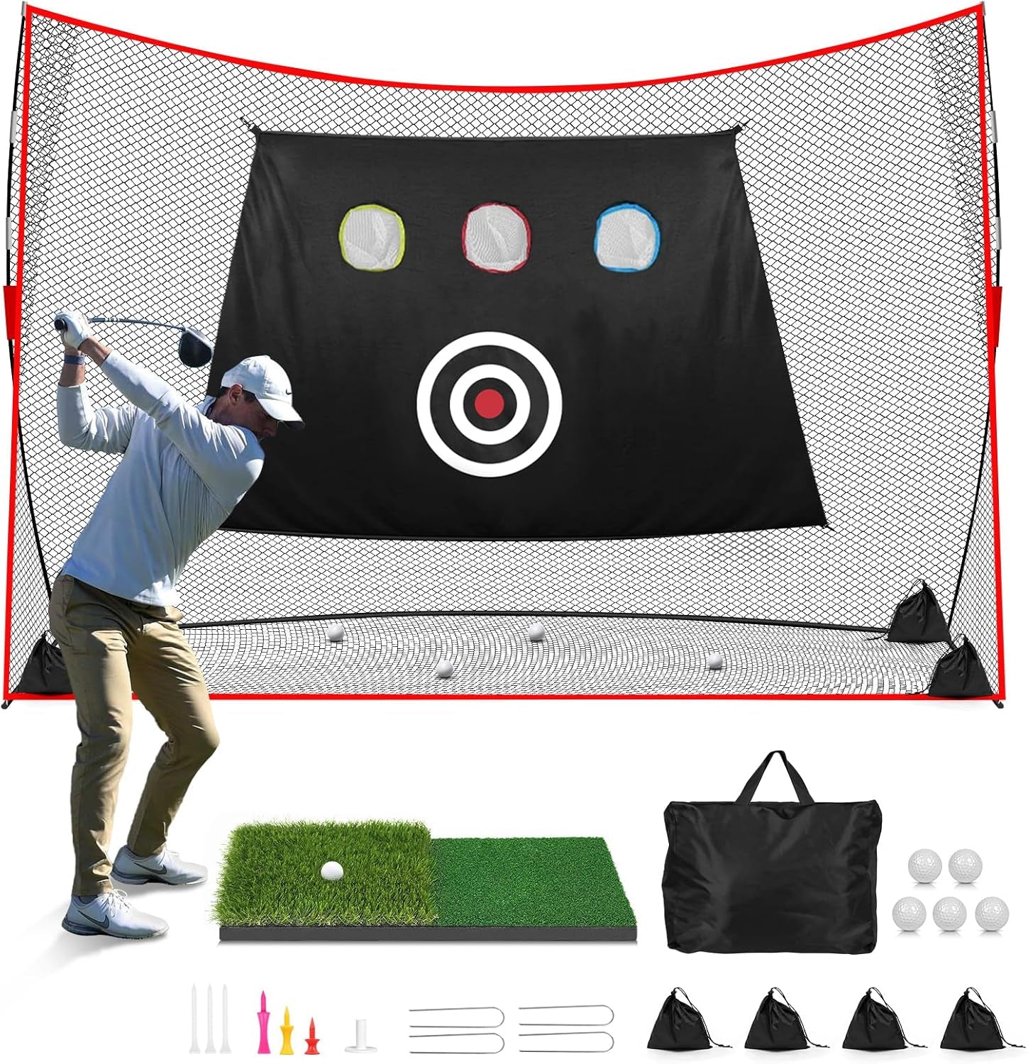 Golf Net: 10X7Ft Heavy Duty Golf Practice Net