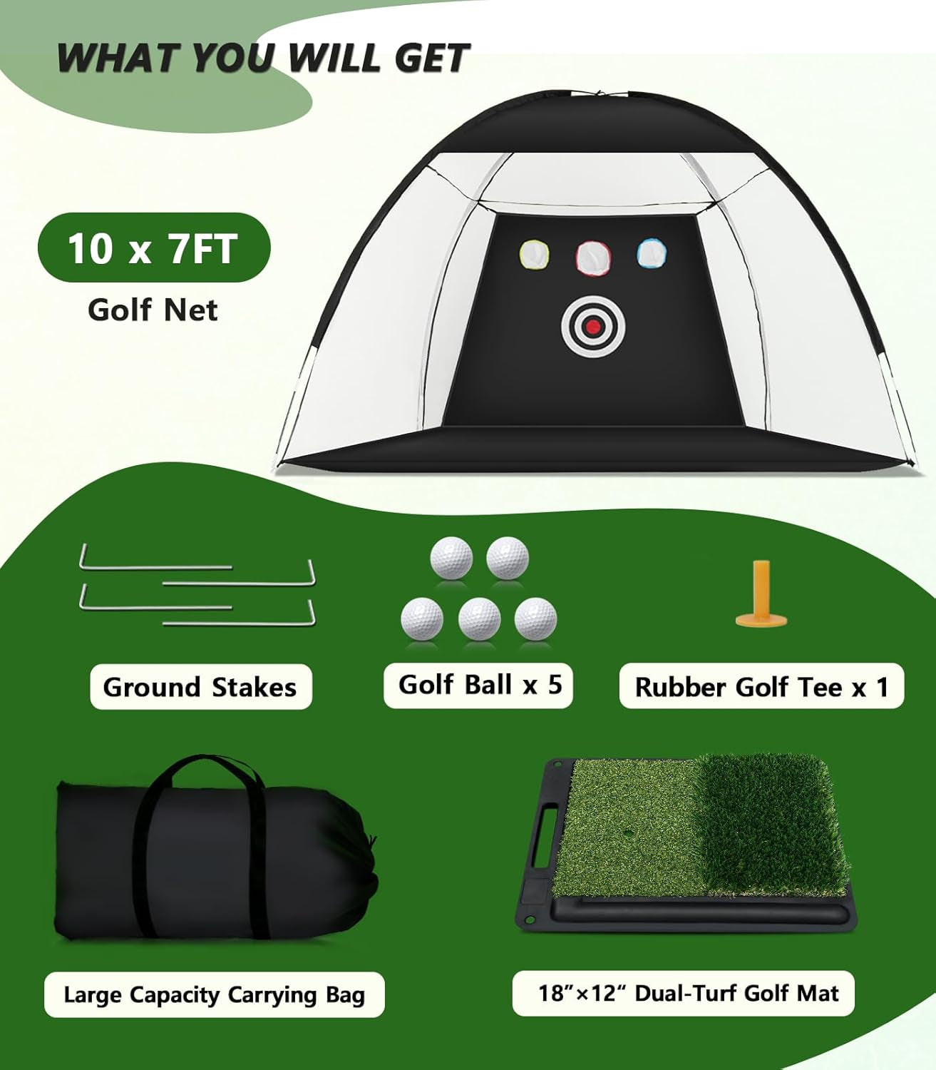 3m x 2.1m Golf Practice Net