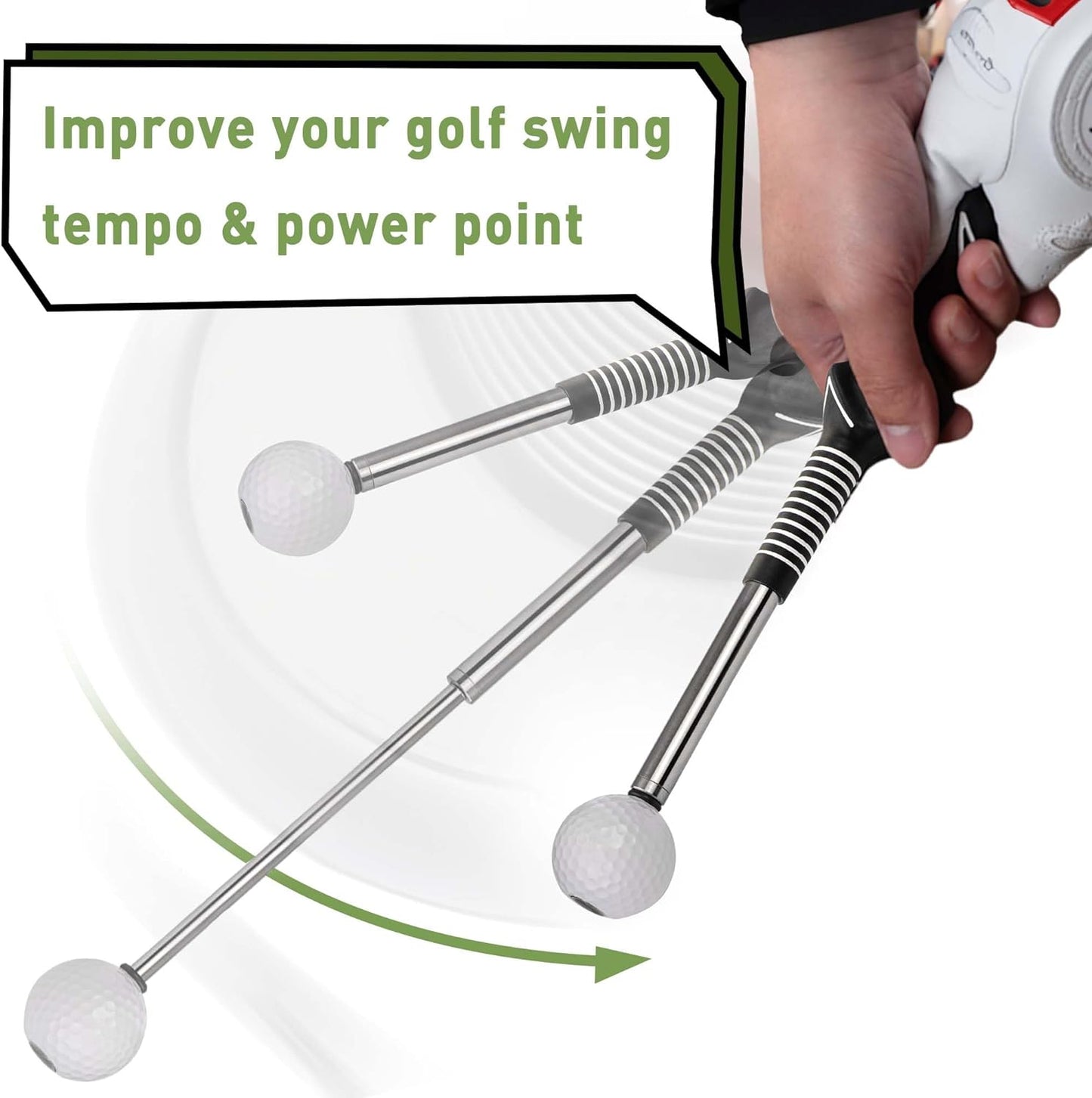 Retractable Golf Swing Training Aid - Right-handed